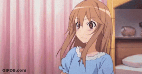 Girl With Long Brown Hair In Blue Dress GIF