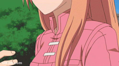 Girl With Long Brown Hair In Pink Jacket GIF