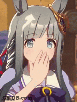 Girl With Long Hair And Blue Eyes Covering Mouth GIF