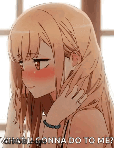 Girl With Long Hair And Bracelet Asking What U Gonna Do To Me GIF
