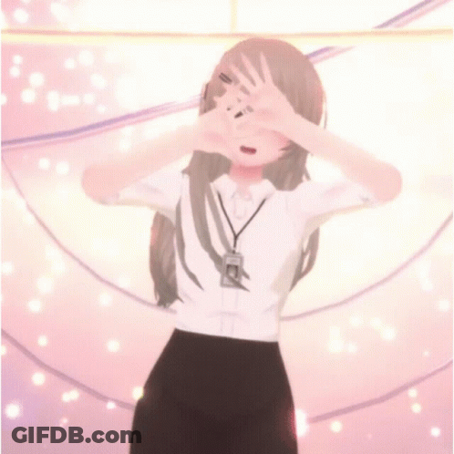 Girl With Long Hair And Green Eyes Making Peace Sign GIF