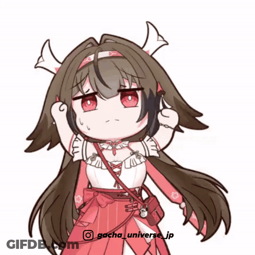 Girl With Long Hair And Red Eyes #Gacha_universe_jp GIF