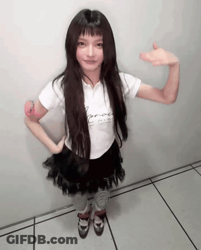 Girl With Long Hair In I Love You Shirt GIF