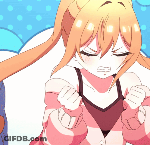Girl With Long Hair Making Funny Face GIF