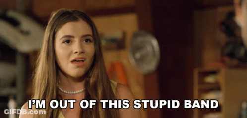 Girl With Long Hair Saying I'm Out Of Band GIF