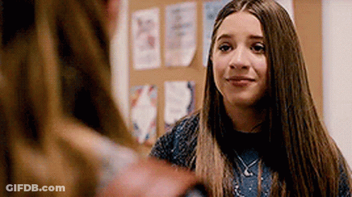 Girl With Long Hair Smiling Next To Another Girl GIF