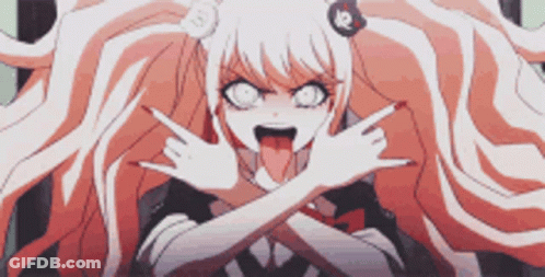 Girl With Long Hair Sticking Tongue Out Making Funny Face GIF