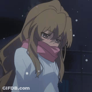 Girl With Long Hair Wearing Scarf GIF