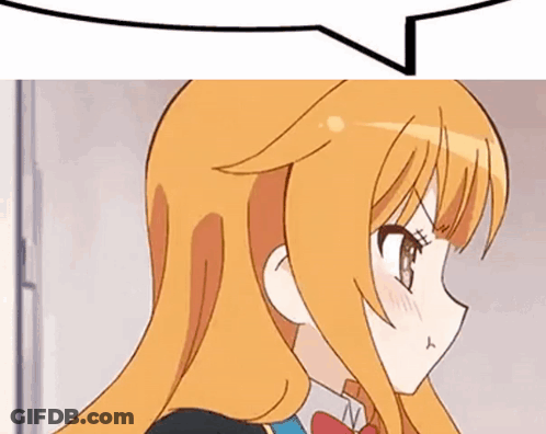 Girl With Long Orange Hair And Speech Bubble GIF