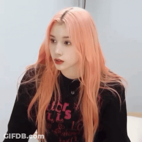 Girl With Long Pink Hair In Black Sweater GIF