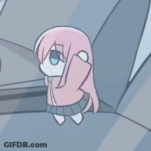 Girl With Long Pink Hair Standing GIF