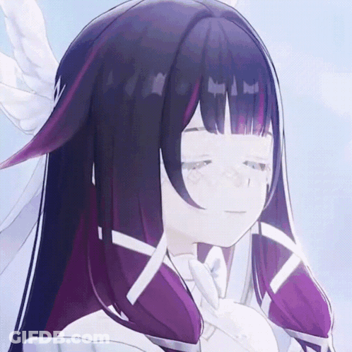 Girl With Long Purple Hair Close Up GIF