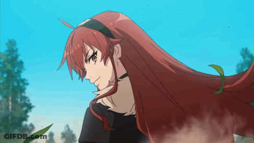 Girl With Long Red Hair And Black Headband GIF