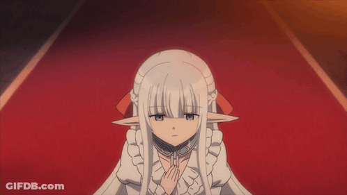 Girl With Long White Hair And Blue Eyes On Red Carpet GIF
