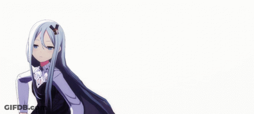 Girl With Long White Hair And Speech Bubble GIF