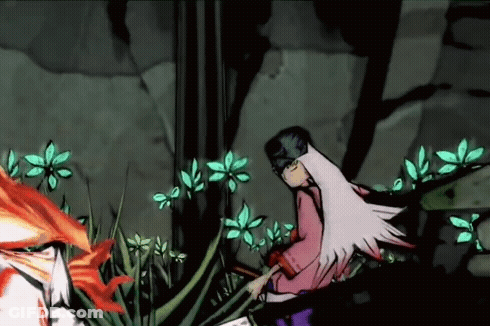 Girl With Long White Hair In Flower Field GIF