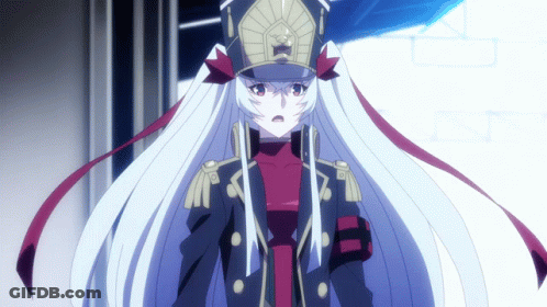 Girl With Long White Hair Wearing Star Hat GIF