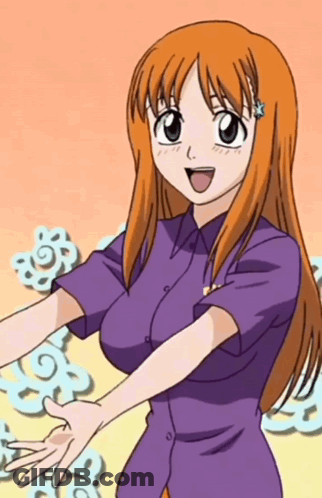 Girl With Orange Hair And Purple Shirt And Blue Star GIF