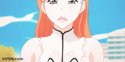 Girl With Orange Hair And White Top GIF