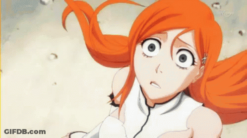 Girl With Orange Hair Looking Up GIF