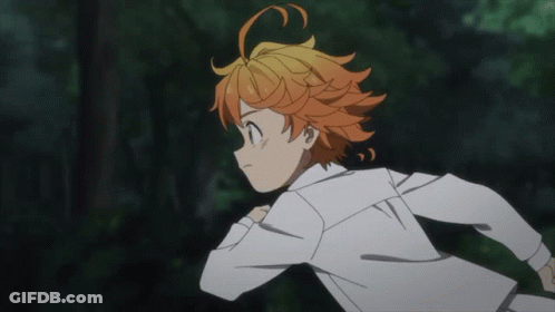 Girl With Orange Hair Running In Forest GIF