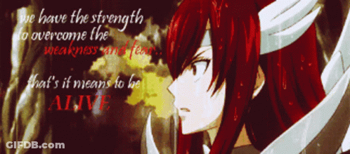 Girl With Overcome Weakness And Fear Quote GIF