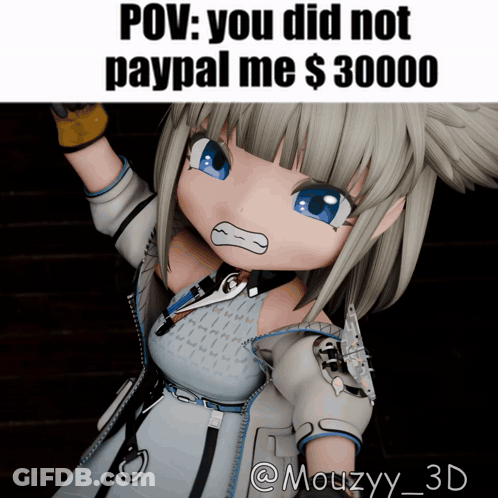 Girl With PayPal $30,000 Caption GIF