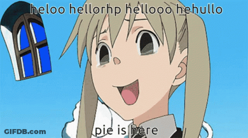 Girl With Pie Is Here GIF