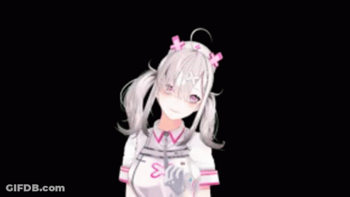 Girl With Pigtails And Heart-Shaped Smoke Trail GIF