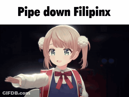 Girl With Pigtails Pipe Down Filipinx GIF