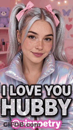 Girl With Pigtails Saying I Love You Hubby GIF