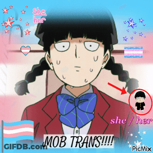 Girl With Pigtails Saying Mob Trans GIF