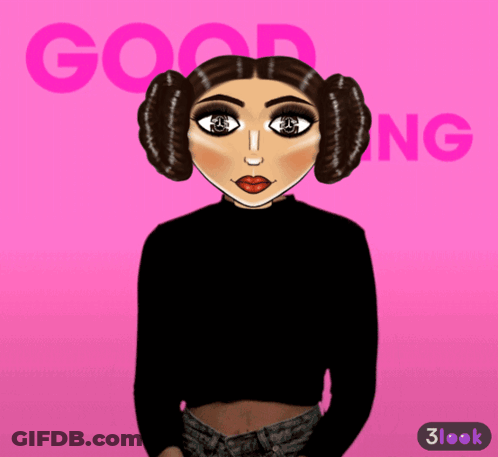 Girl With Pink Background Saying Good Morning GIF