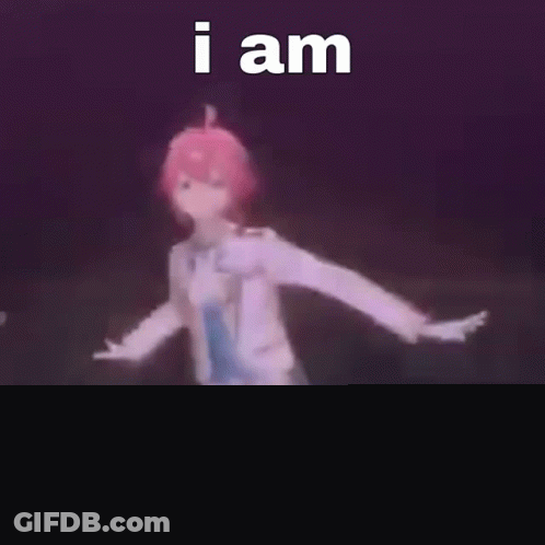 Girl With Pink Hair And Agony Text GIF