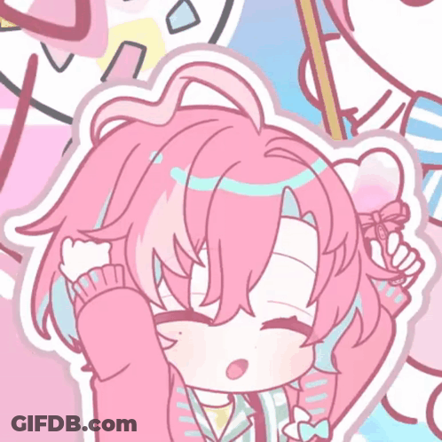 Girl With Pink Hair And Bandaged Head GIF
