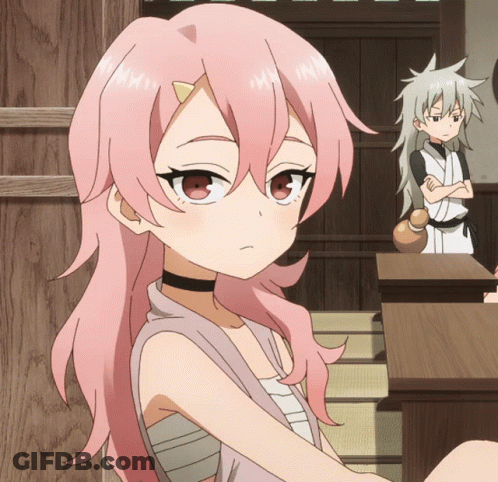 Girl With Pink Hair And Black Choker GIF