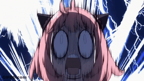 Girl With Pink Hair And Black Ears Surprised GIF
