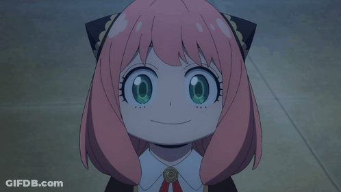 Girl With Pink Hair And Blue Eyes Looking Up GIF