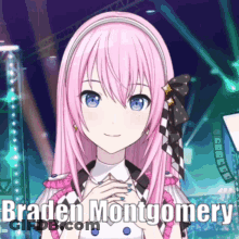Girl With Pink Hair And Blue Eyes Says Braden Montgomery GIF