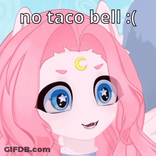 Girl With Pink Hair And Blue Eyes Says No Taco Bell GIF