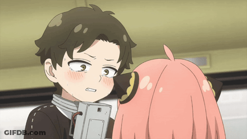Girl With Pink Hair And Boy With Brown Hair GIF