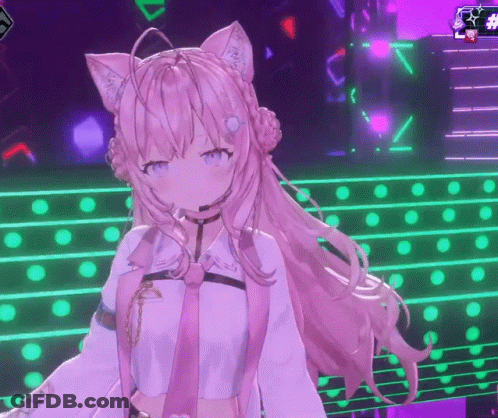 Girl With Pink Hair And Cat Ears GIF