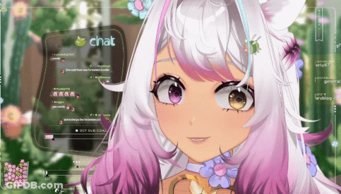 Girl With Pink Hair And Chat Screen GIF
