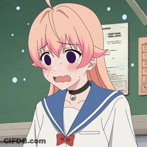 Girl With Pink Hair And Choker GIF