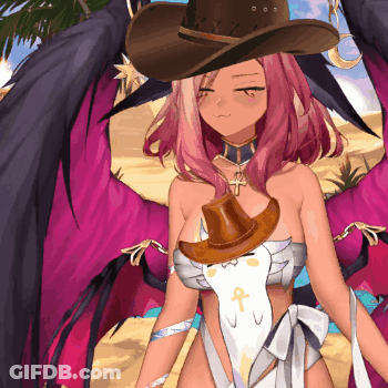 Girl With Pink Hair And Cowboy Hat GIF