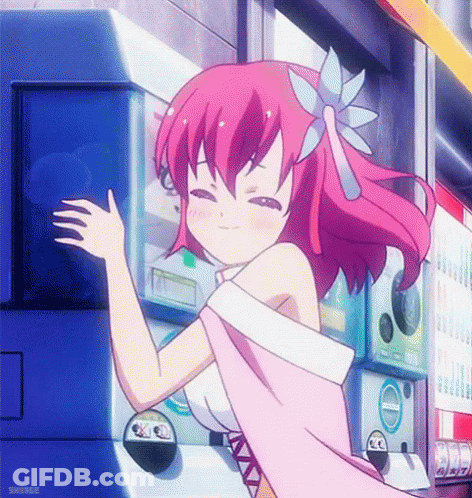 Girl With Pink Hair And Flower GIF
