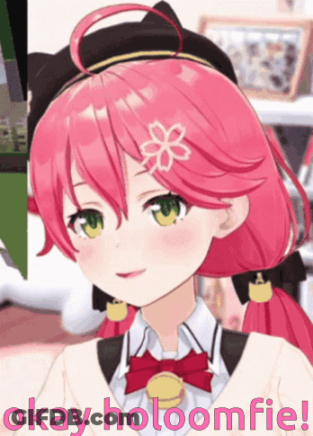 Girl With Pink Hair And Flower Says Okay Holoomfie GIF