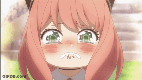 Girl With Pink Hair And Green Eyes Crying GIF