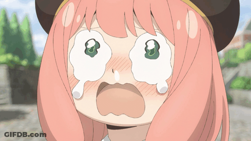 Girl With Pink Hair And Green Eyes Crying GIF