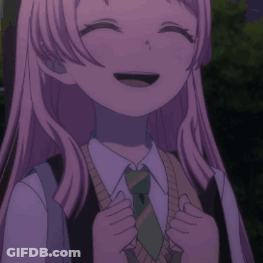 Girl With Pink Hair And Green Tie Smiling GIF